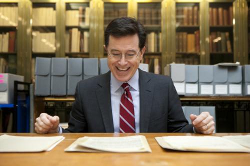 Colbert reading Salinger's letters.